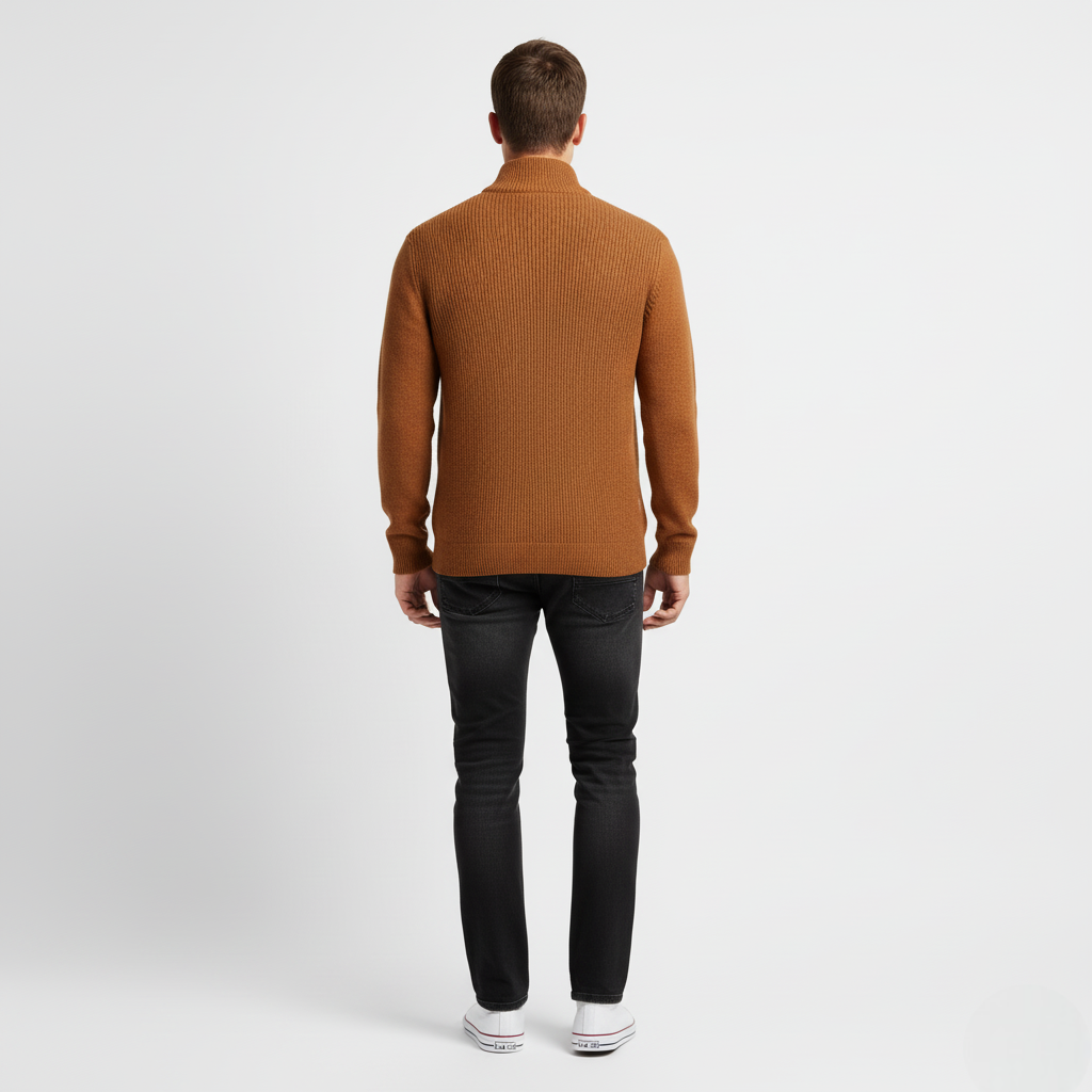 Sweter Dylan miękki z półzamkiem dla mężczyzn